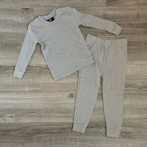 Quad Seven boys gray waffle knit pajama set